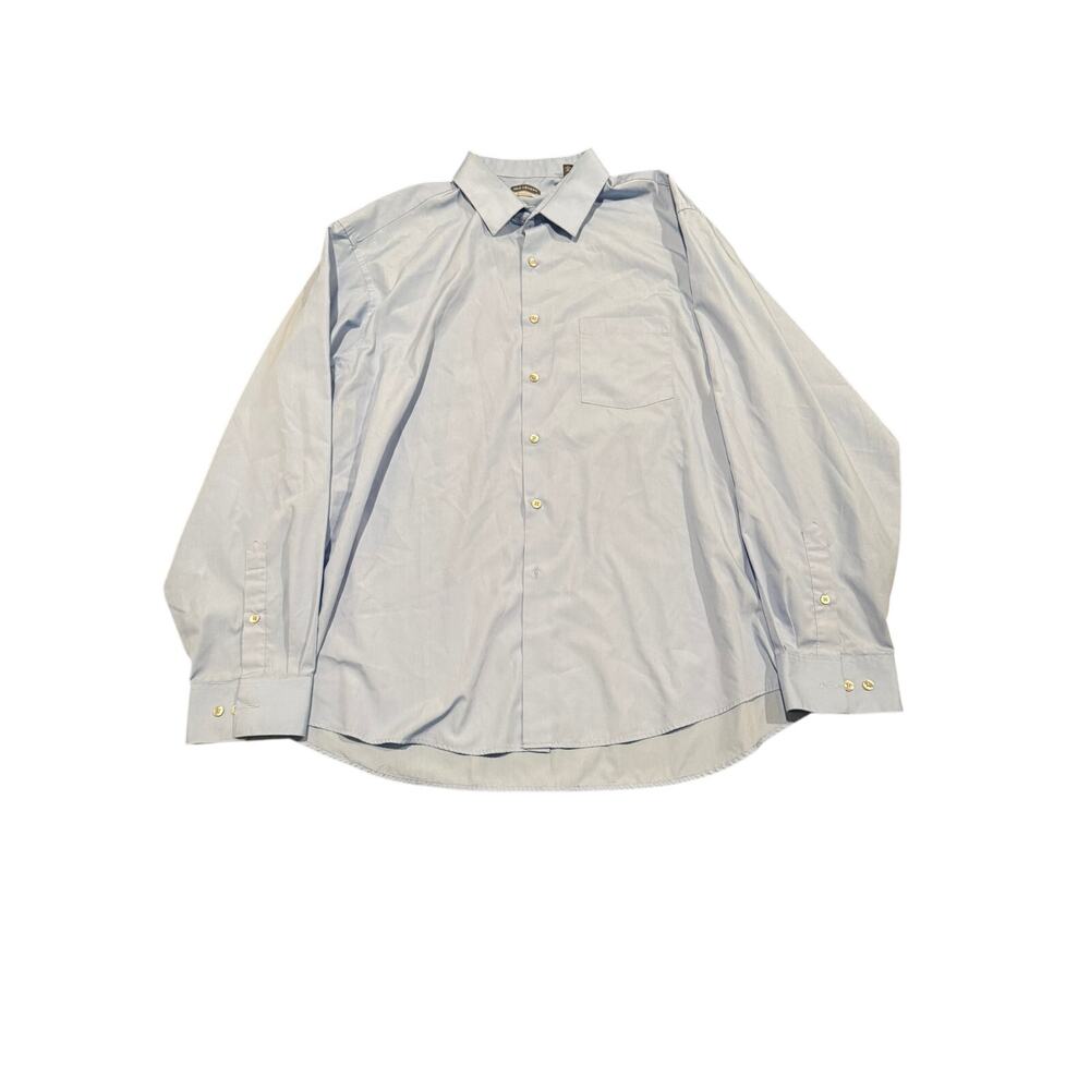 Van Heusen Men's Blue Regular Fit Wrinkle Free Long Sleeve Dress Shirt Size 2XL